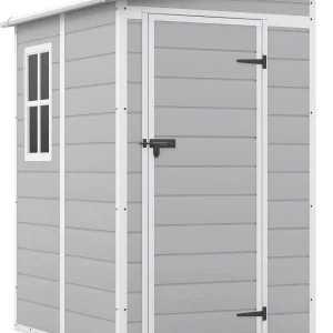 Patiowell 6x4 FT Resin Outdoor Storage Shed With Floor - Light Gray