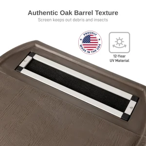 50 Gallon Rain Barrel With Brass Spigot And Flat-Back Design
